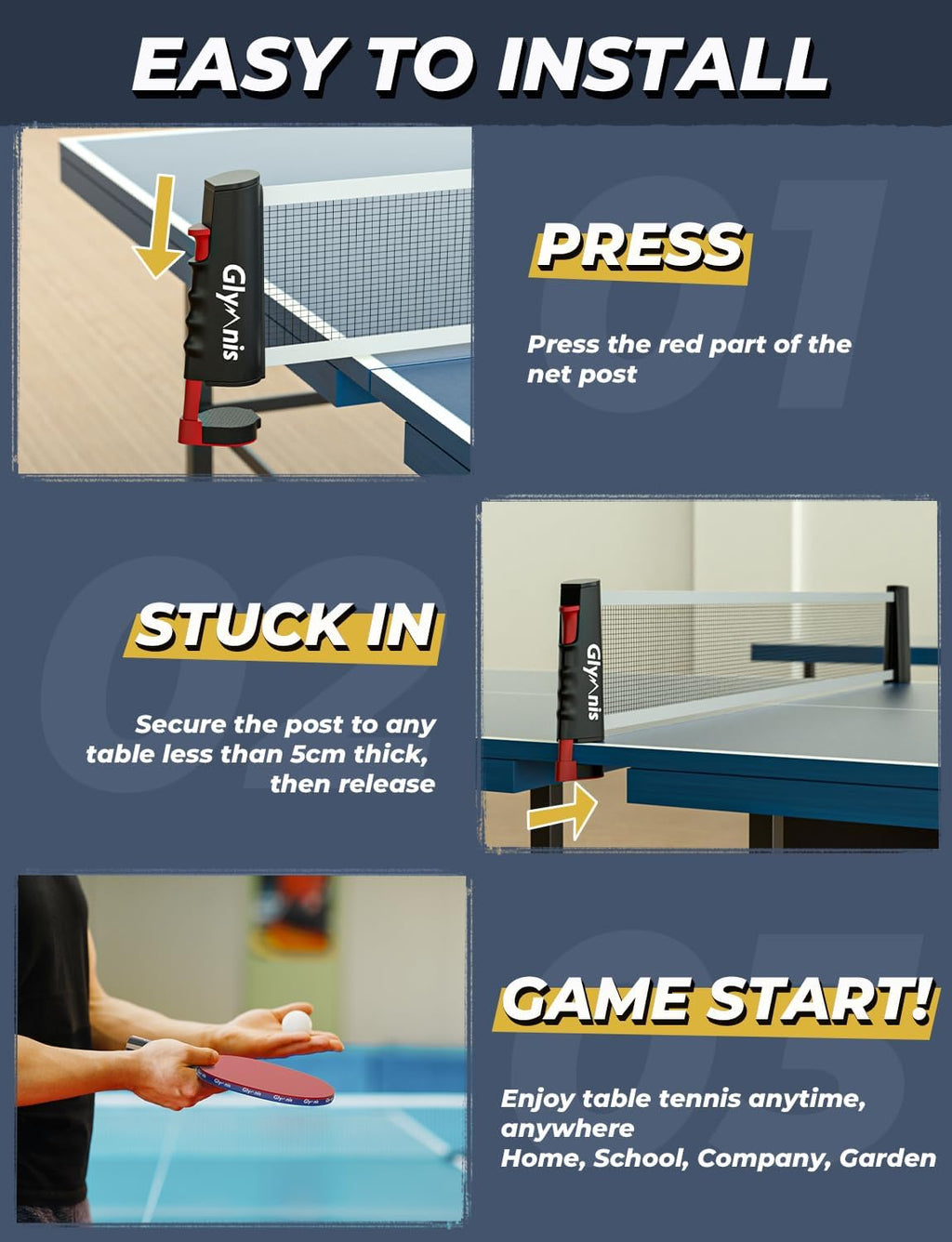 Portable Table Tennis Paddle & Net Set